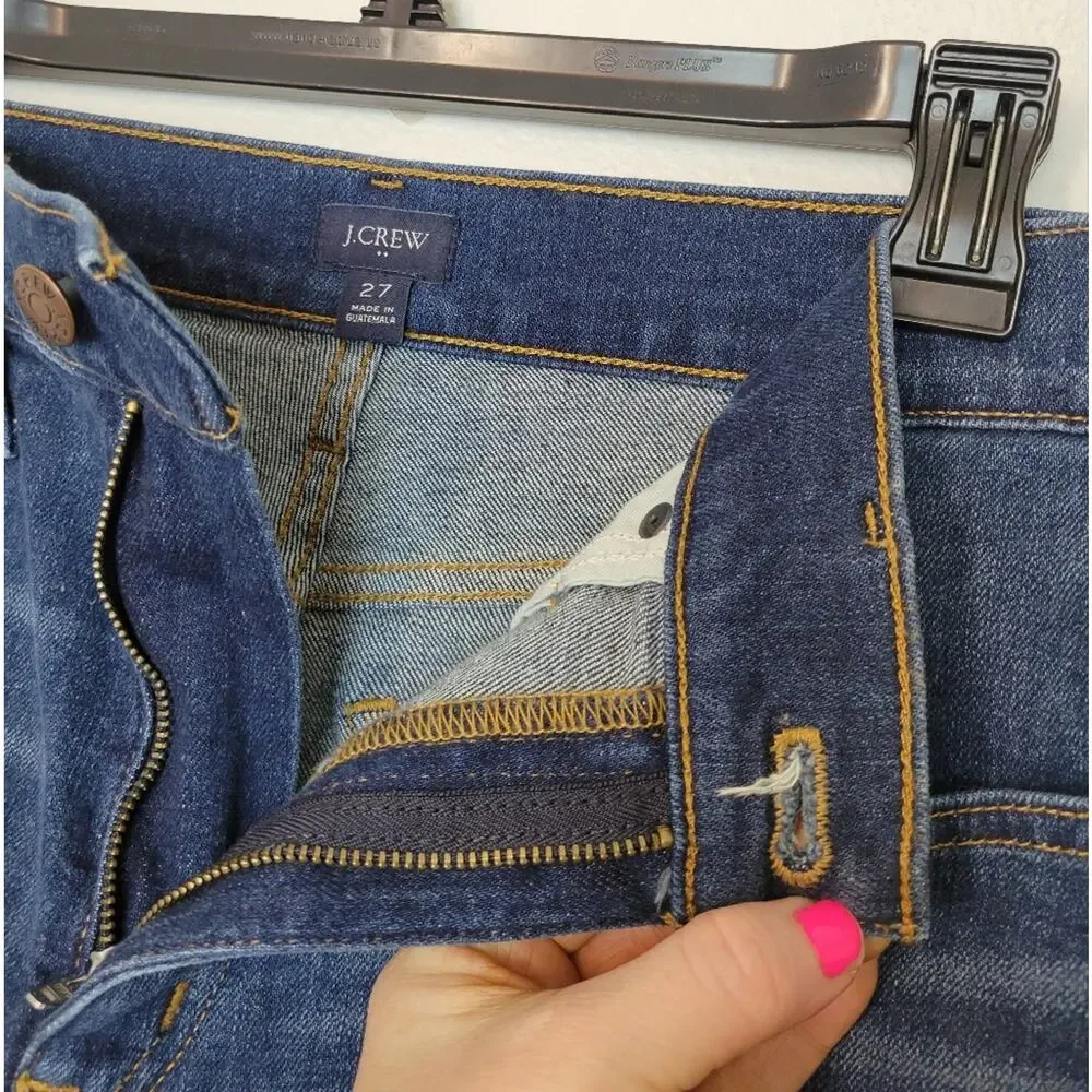 J CREW Classic Denim Jean Short In Pacific Blue Wash High Rise Size 27